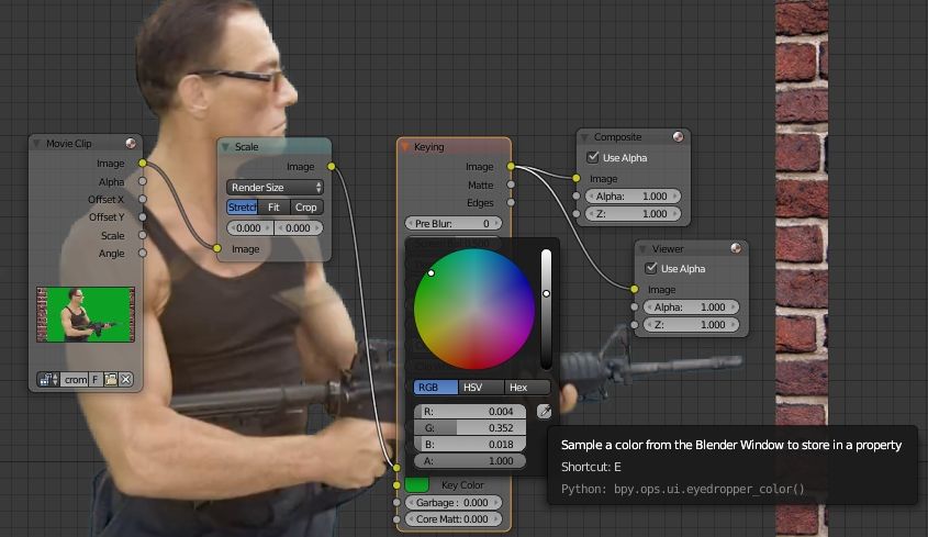 how to import green screen in blender